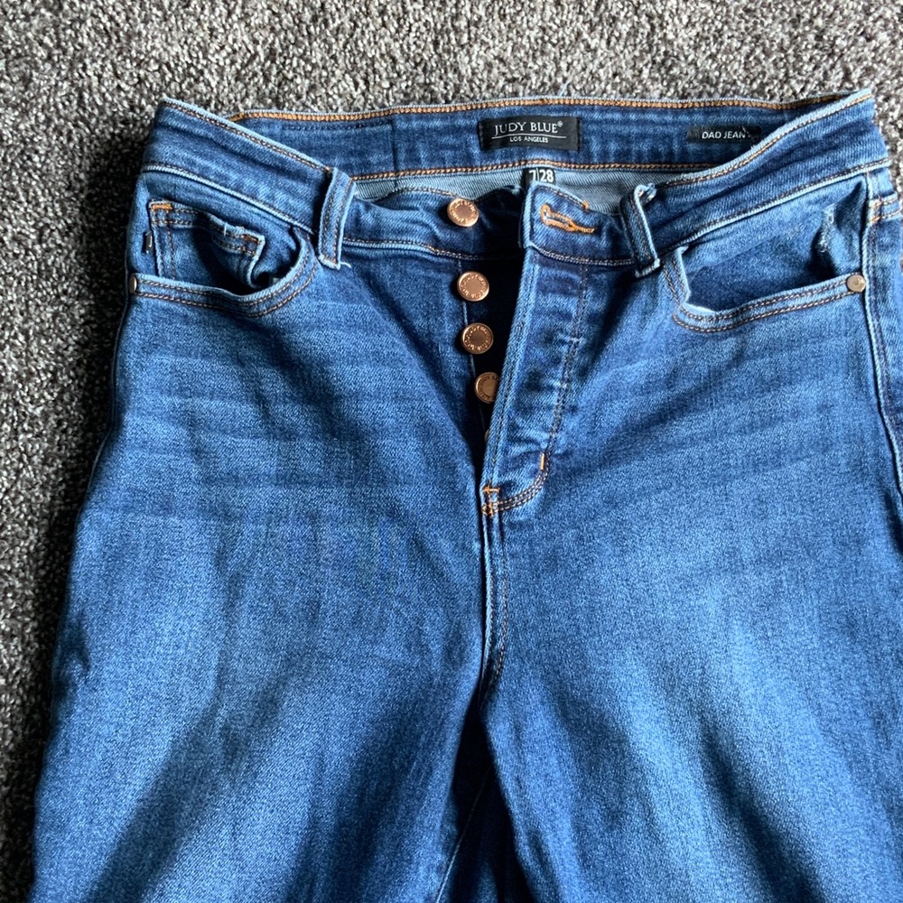Judy Blue High Rise Button-Fly Jeans - Classic Blue